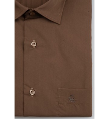 POLIGIANNI-DOMINO Υποκάμισο Plus Size 22502Β-27 ΚΑΦΕ