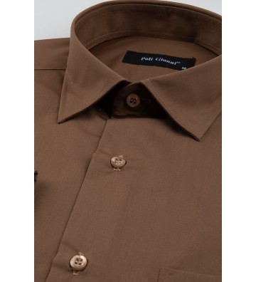 POLIGIANNI-DOMINO Υποκάμισο Plus Size 22502Β-27 ΚΑΦΕ