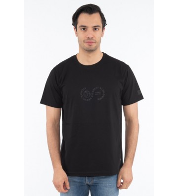 EVERBEST T-Shirt Λαιμόκοψη Με Στάμπα 222808Α ΜΑΥΡΟ